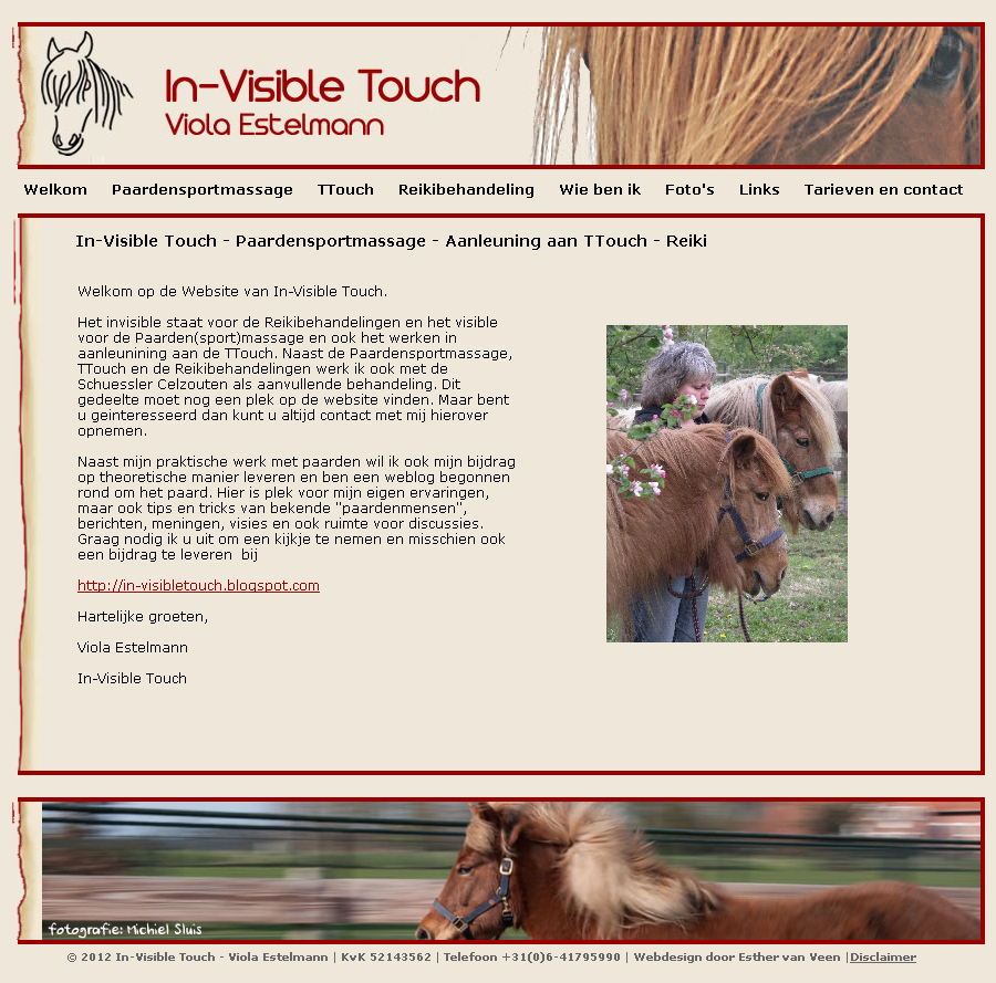 Invisible Touch - In-Visible Touch - Paardensportmassage - Aanleuning aan TTouch - Reiki
